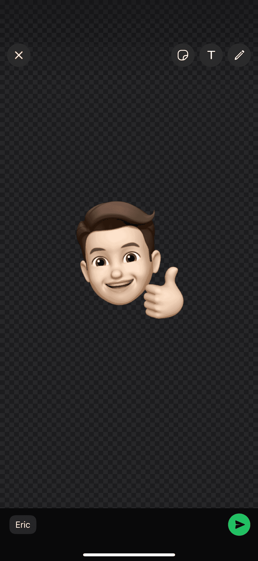 Emoji character with brown hair giving a thumbs-up gesture.